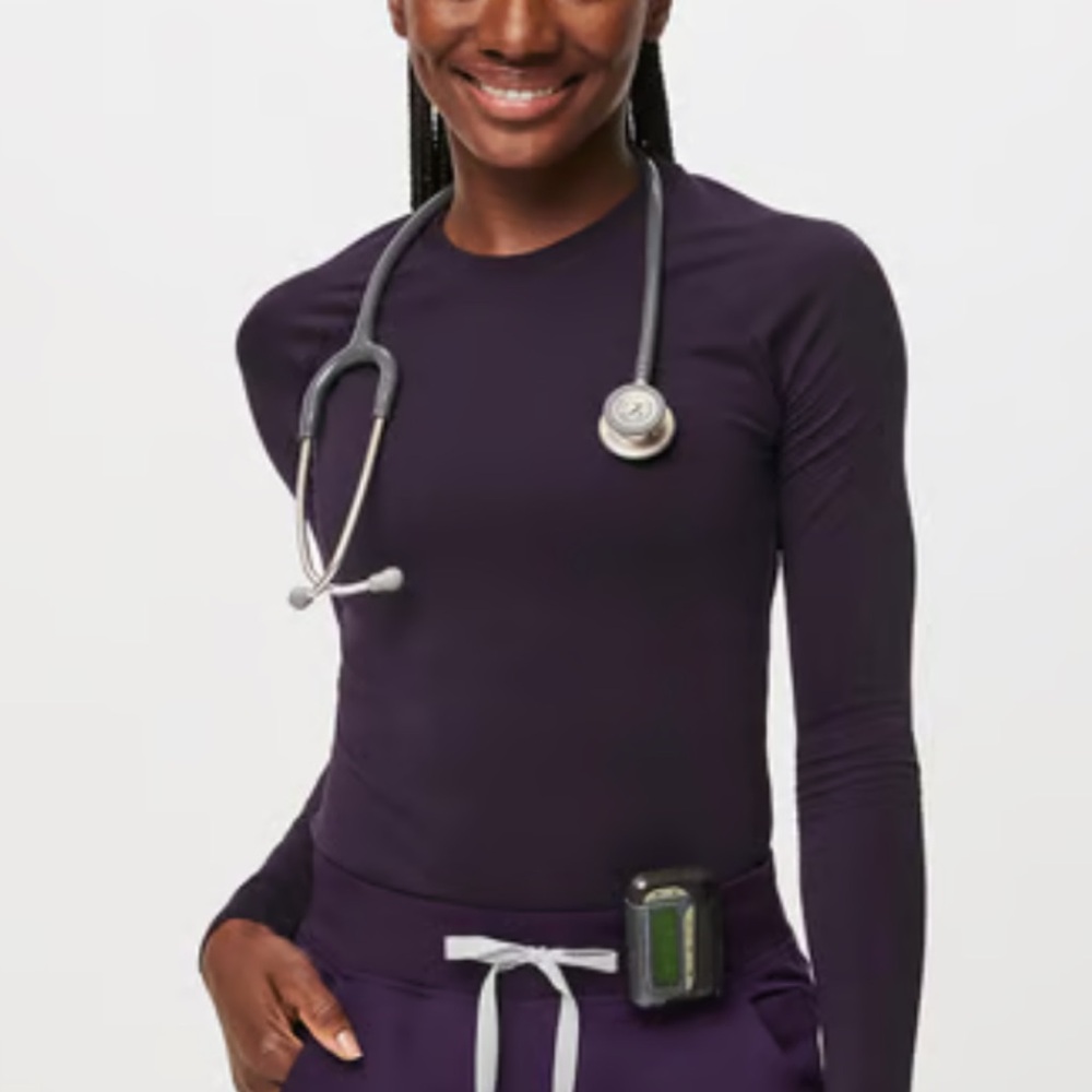 Figs Women's Salta seamless long sleeve underscrub in Purple Jam